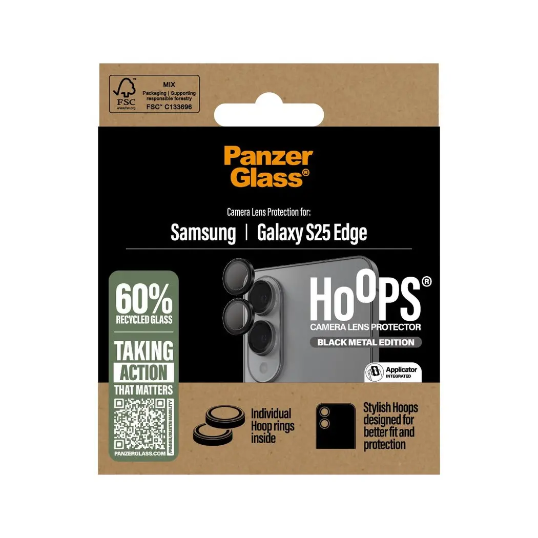 Samsung Galaxy S25 Edge Hoops Camera Lens Protector Svart