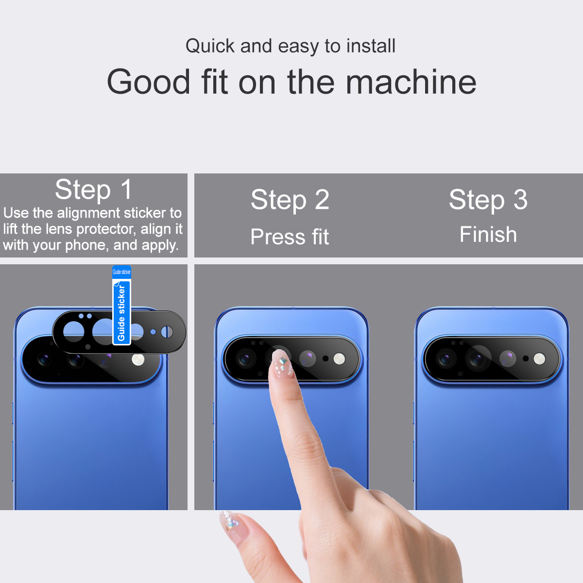 Härdat Glas 0.2mm Linsskydd Google Pixel 11 Pro XL Svart