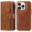 Magnet Leather Multi-Wallet iPhone 14 Pro brun