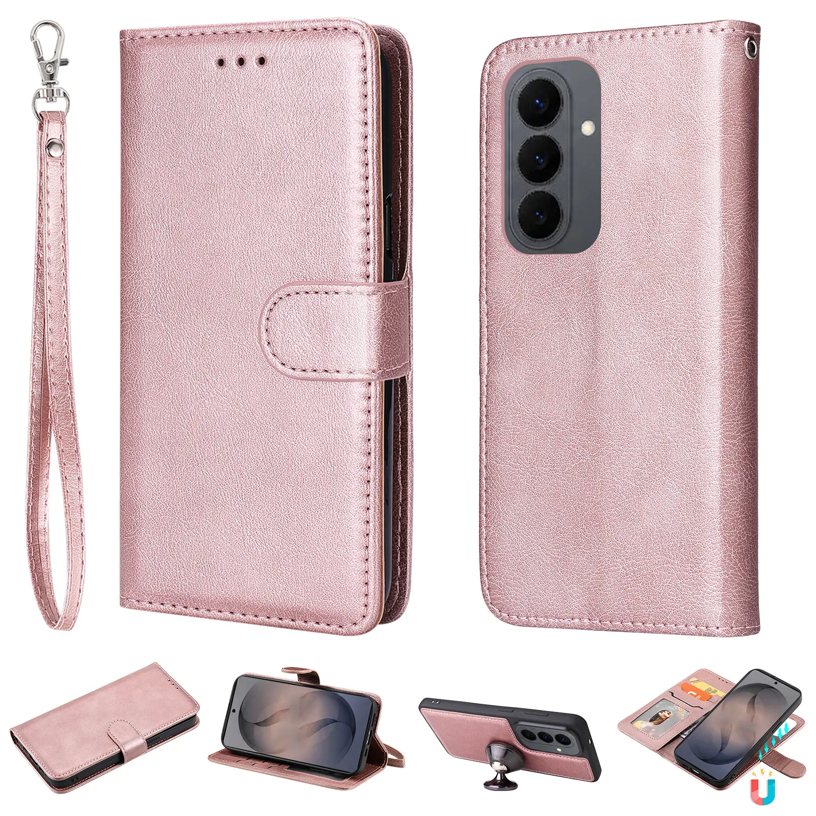 Magnetisk Wallet Samsung Galaxy S26 Lyserød