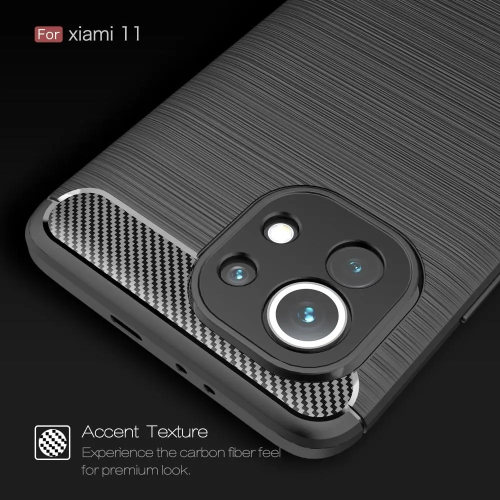 Xiaomi Mi 11 Skal TPU Brushed Svart