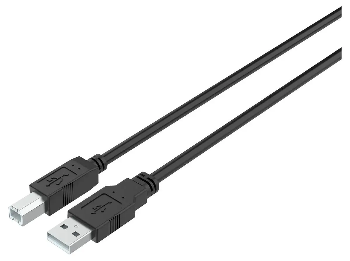 Skriverkabel USB-A til USB-B 1m, Svart