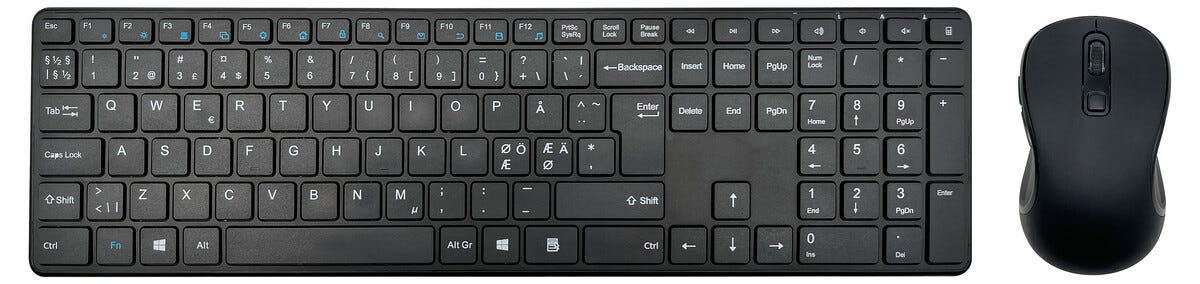 Trådlöst tangentbord och mus med 5 knappar