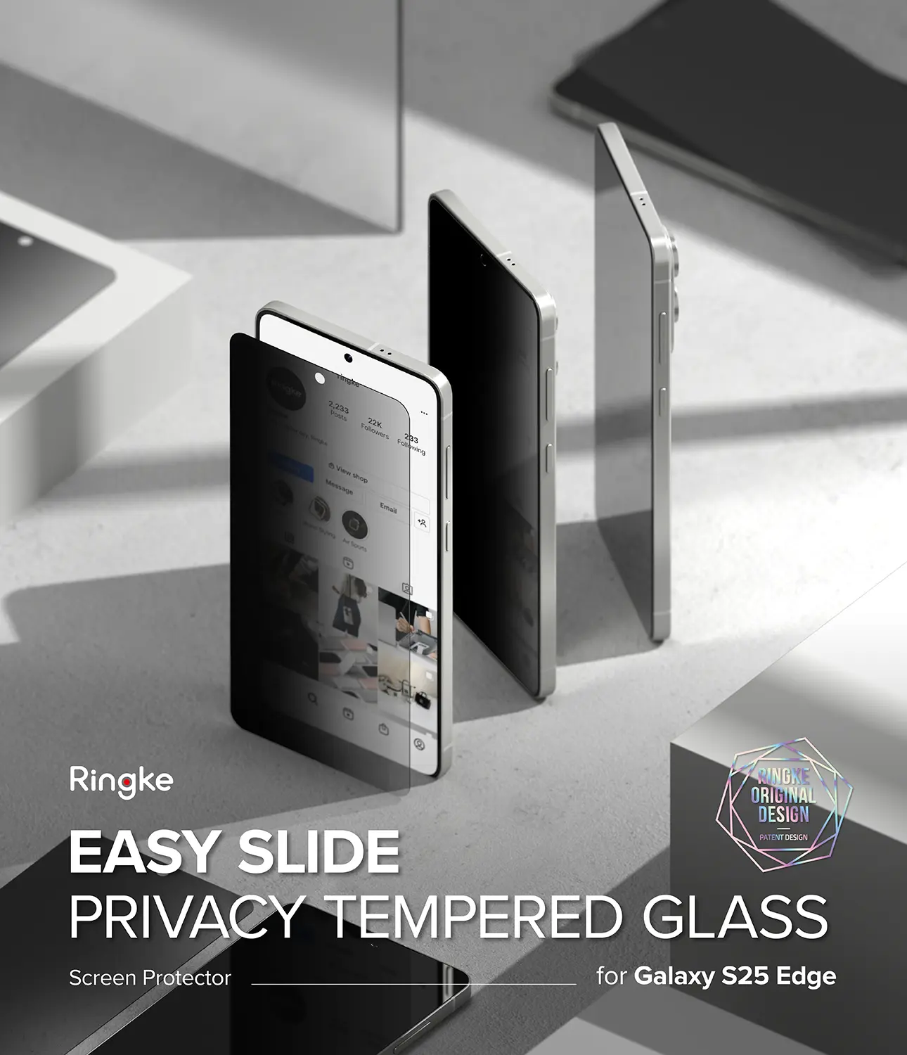 Easy Slide Privacy Glass (2-pack) Samsung Galaxy S25 Edge