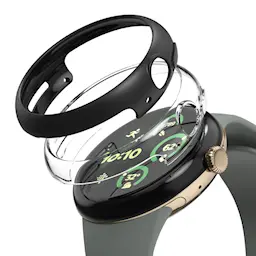 Google Pixel Watch 3 41mm Tynt deksel (2-pack), Matte Black & Clear