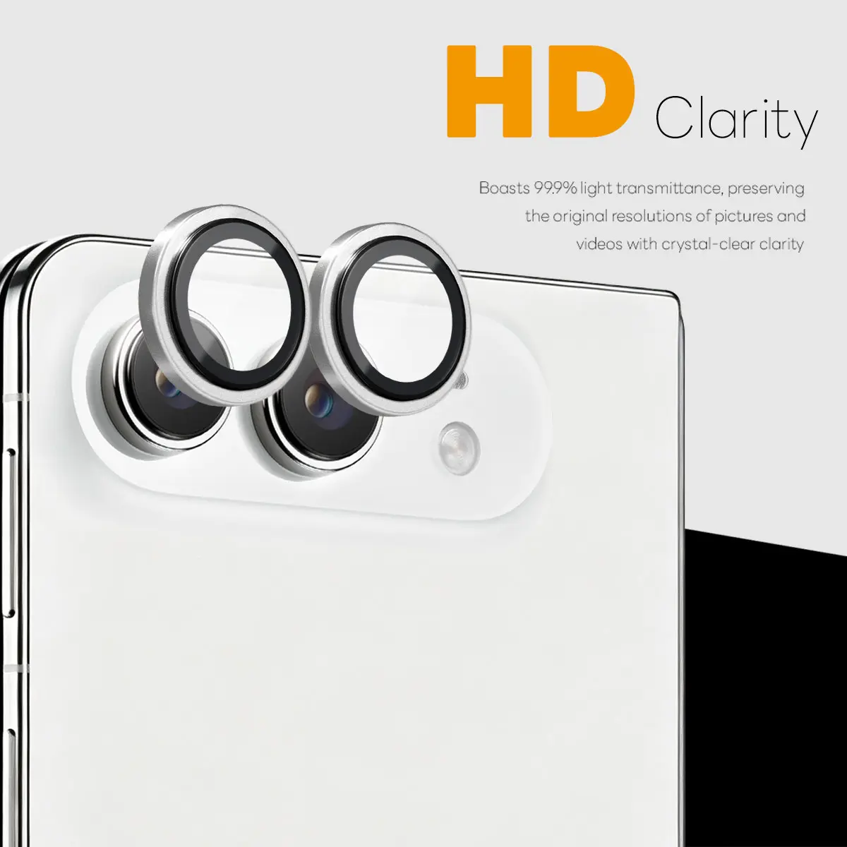 Linsskydd Härdat Glas Aluminium iPhone Duo Silver