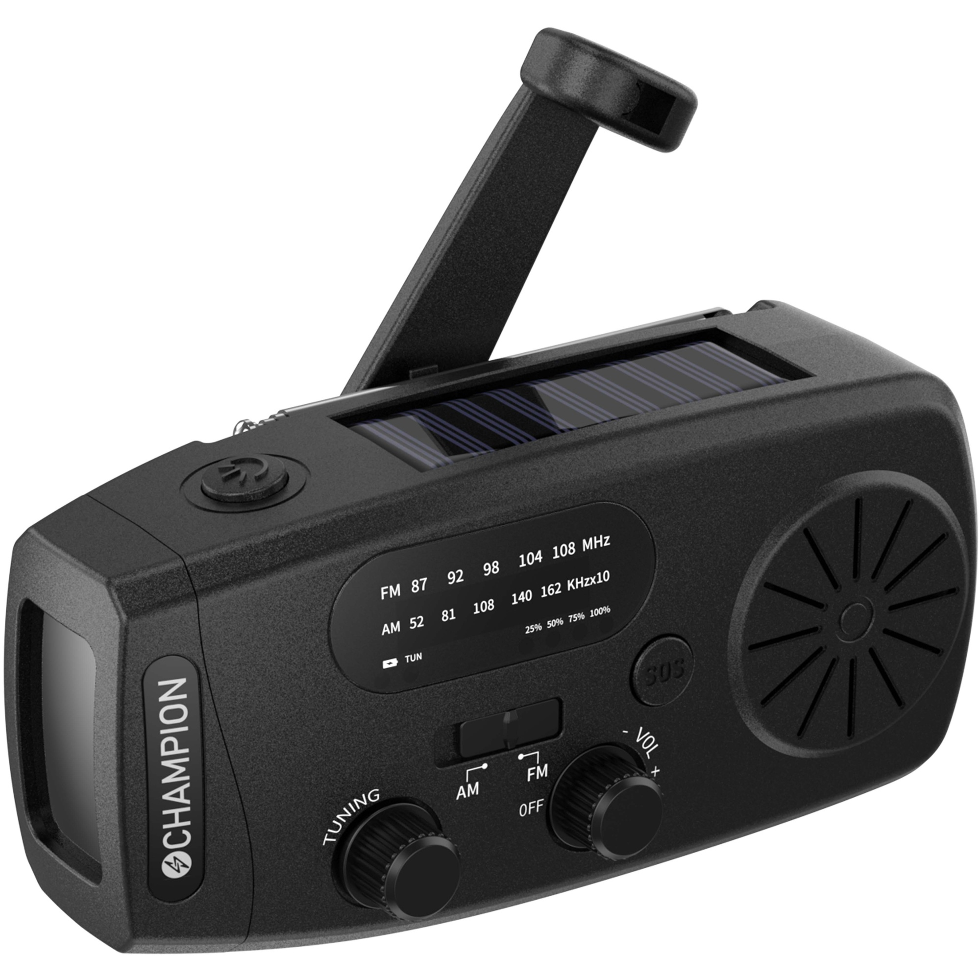 LogiLink Vevradio med lommelykt og solcellelading,
