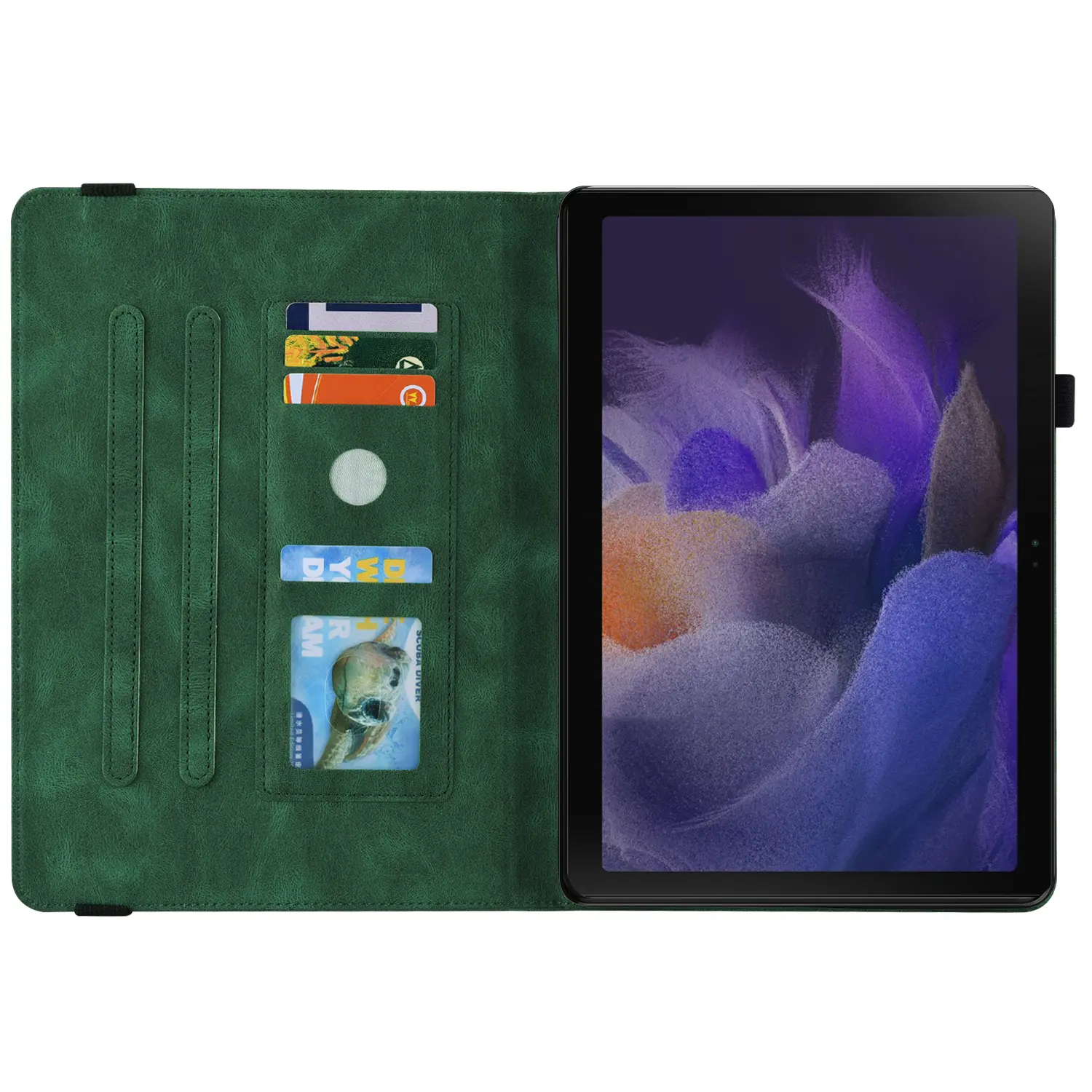Läderfodral Fjärilar Samsung Galaxy Tab A11 Plus Grön