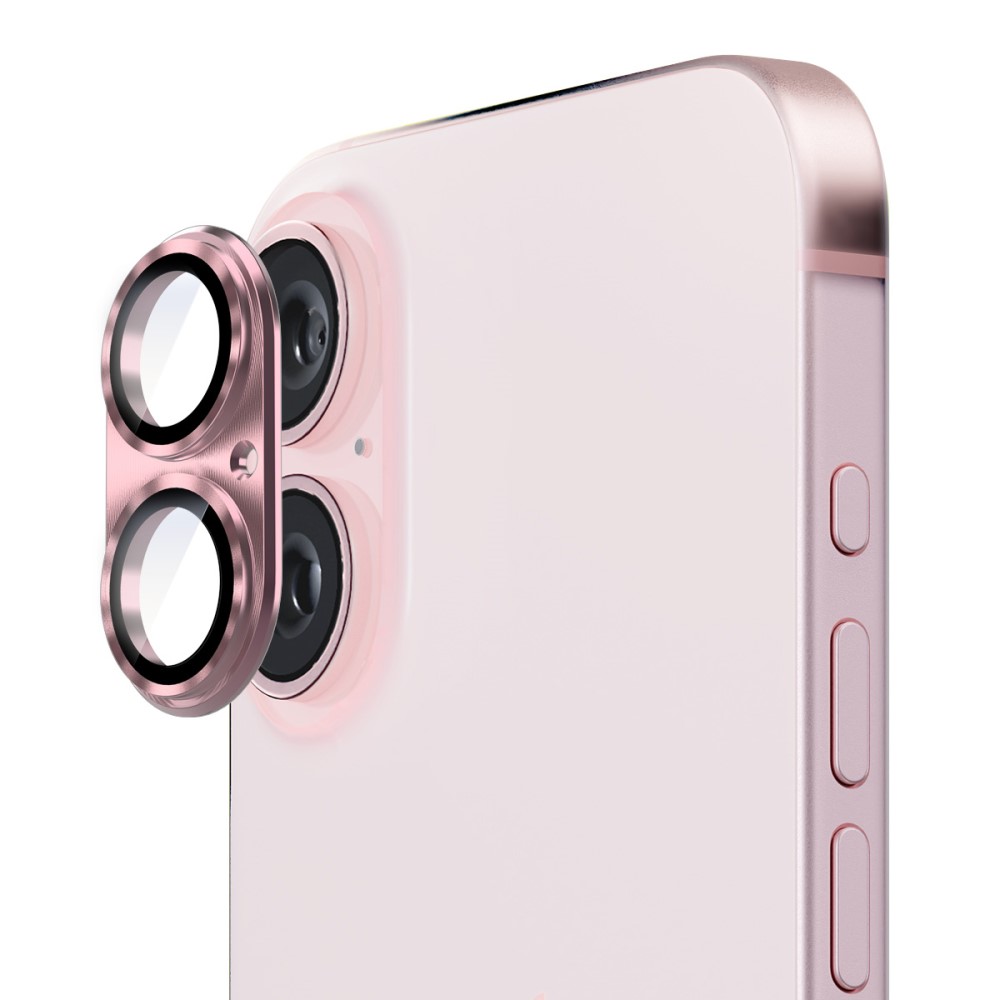 Hat Prince Kamerabeskyttelse Aluminium+Herdet Glass iPhone 16 rosa
