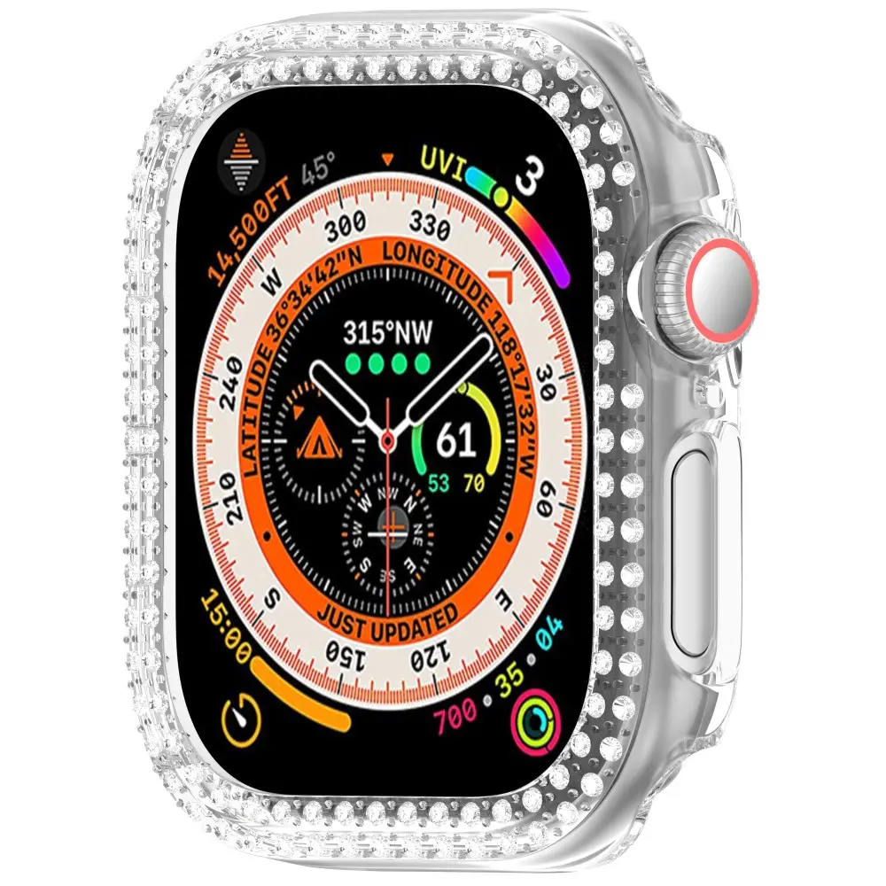 Rhinestone Skal Apple Watch Series 11 46mm transparent