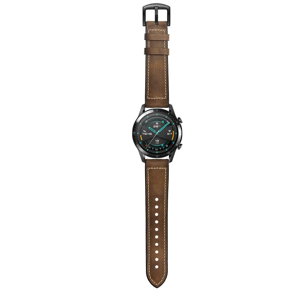 Premium Läderarmband Huawei Watch GT 2 Pro/Watch GT 2 46mm/Watch GT 2e/Watch GT Brun