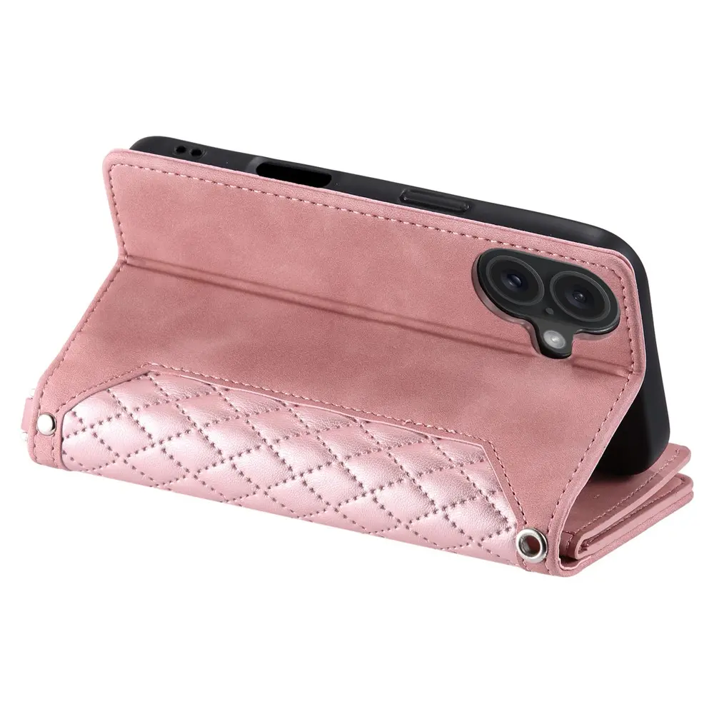 Plånboksväska iPhone 17 Quilted Rosa