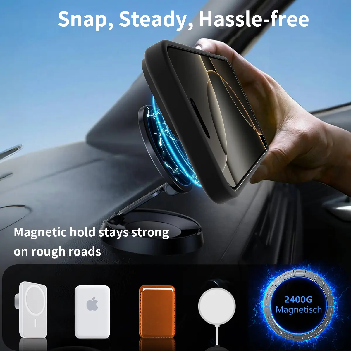 Magnetiskt Skal med Ställ iPhone 16 Pro Max Svart