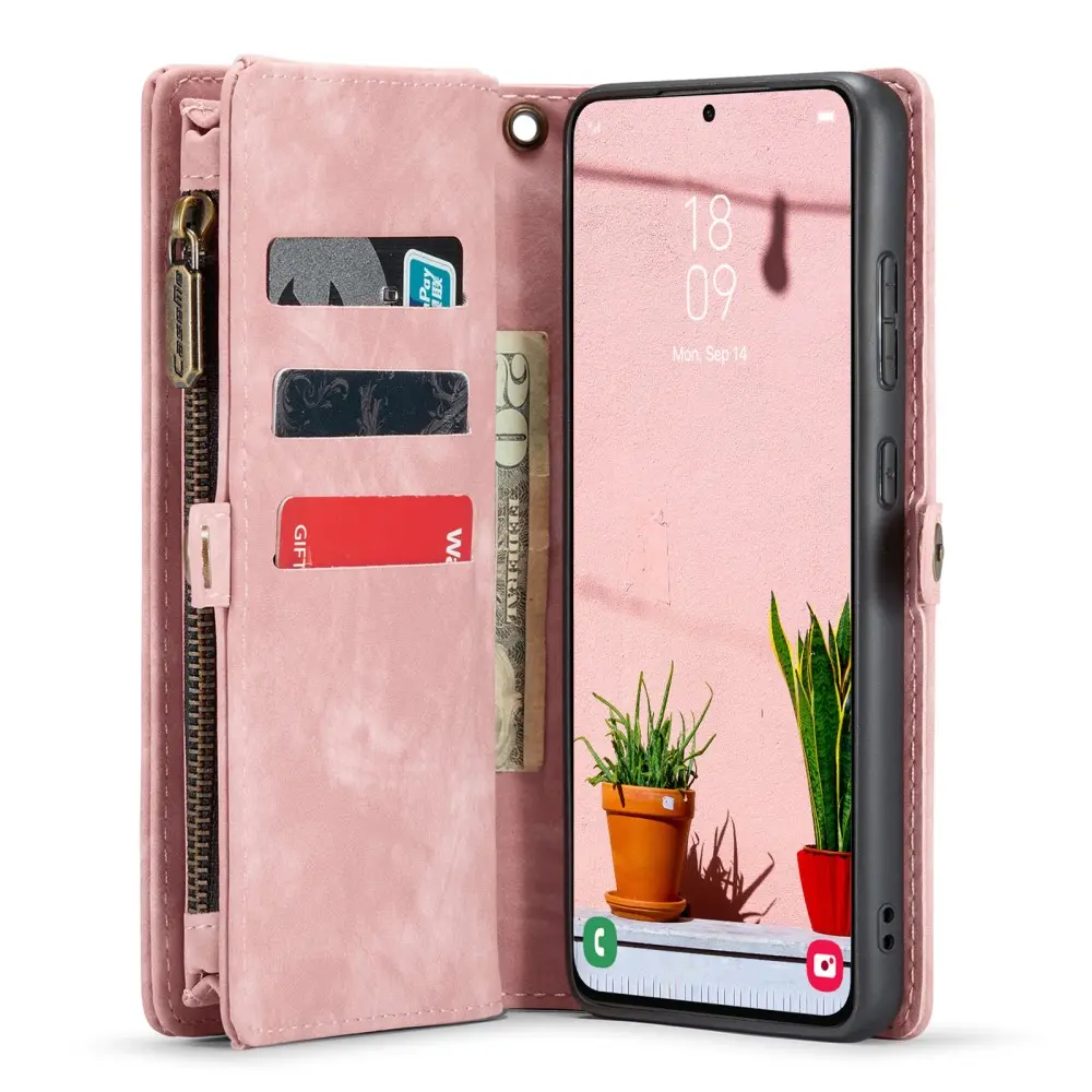 Multi-slot Plånboksfodral Samsung Galaxy S24 Plus Rosa