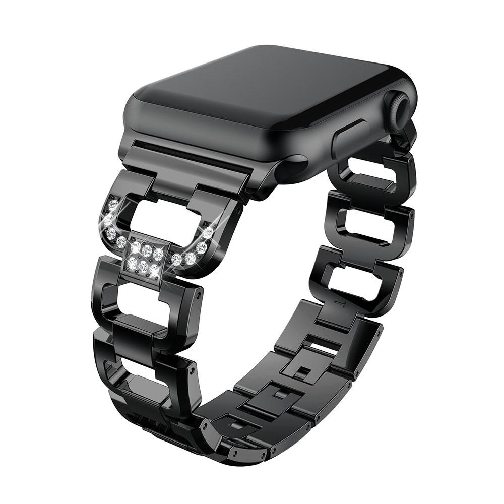 Rhinestone Bracelet Apple Watch Series 10 46mm Svart - Klokkereim