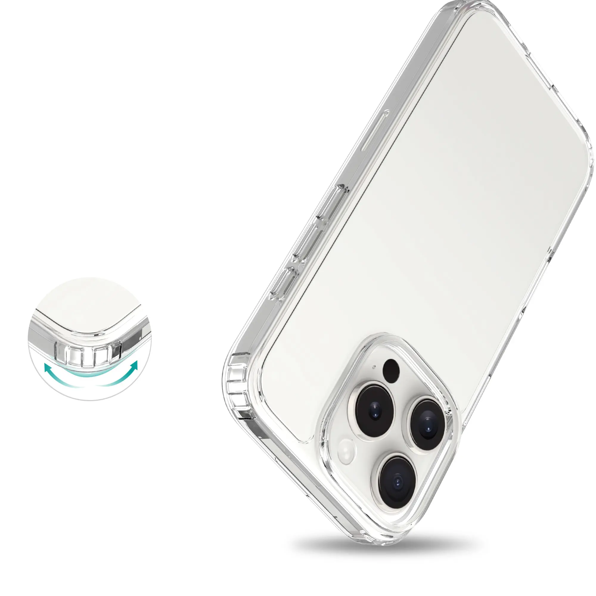 Hybridskal iPhone 16 Pro Genomskinlig