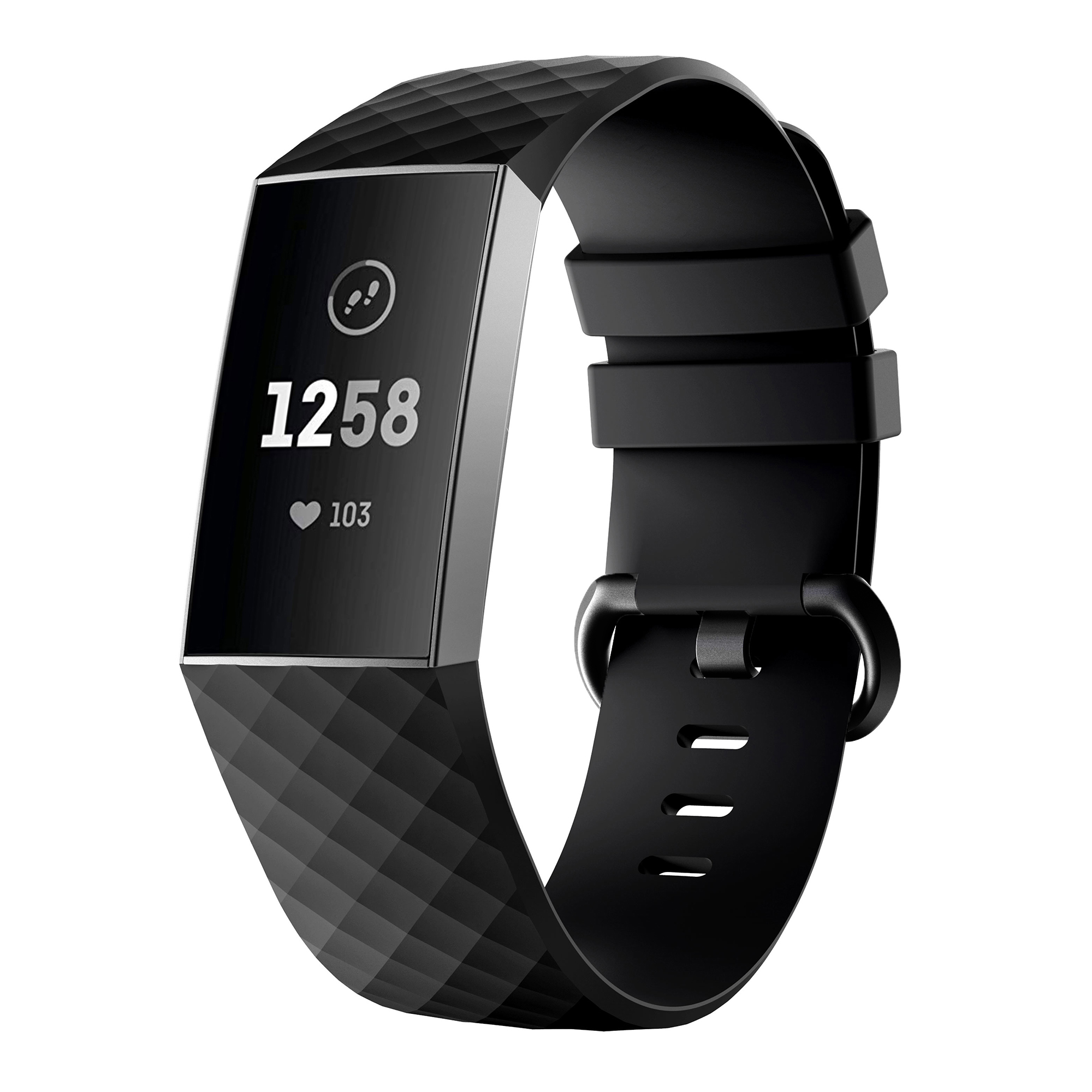 Fitbit Charge 4/Charge 3 Reim i silikon, Svart
