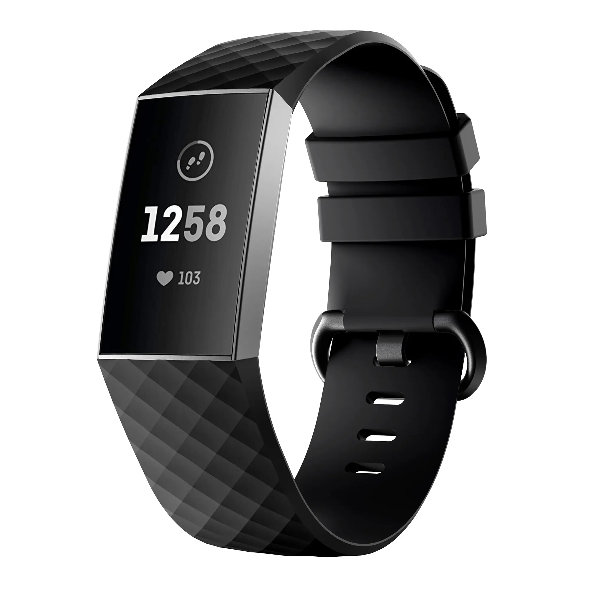 Rem af silikone til Fitbit Charge 4/Charge 3 Sort