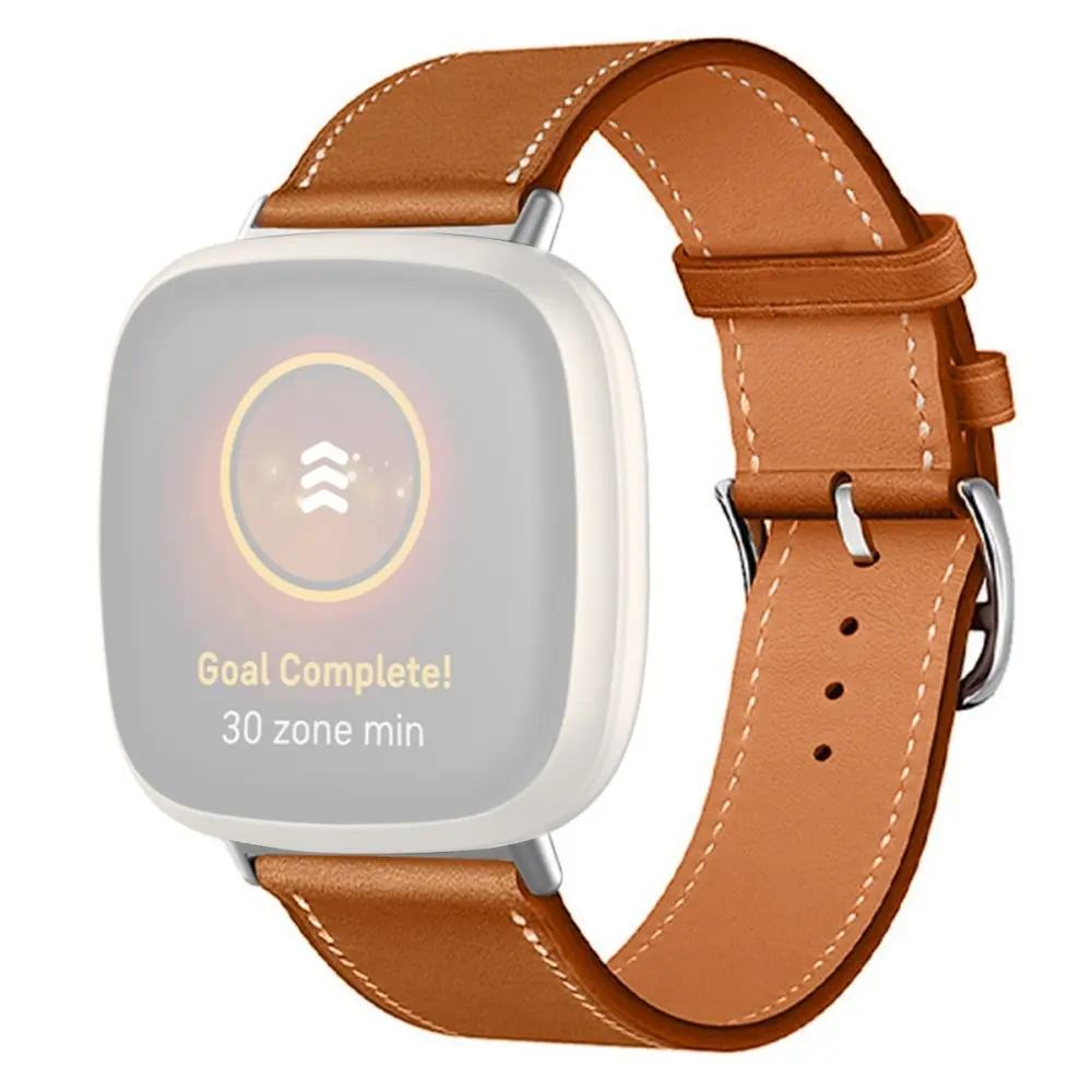 Läderarmband Fitbit Versa 4 Brun