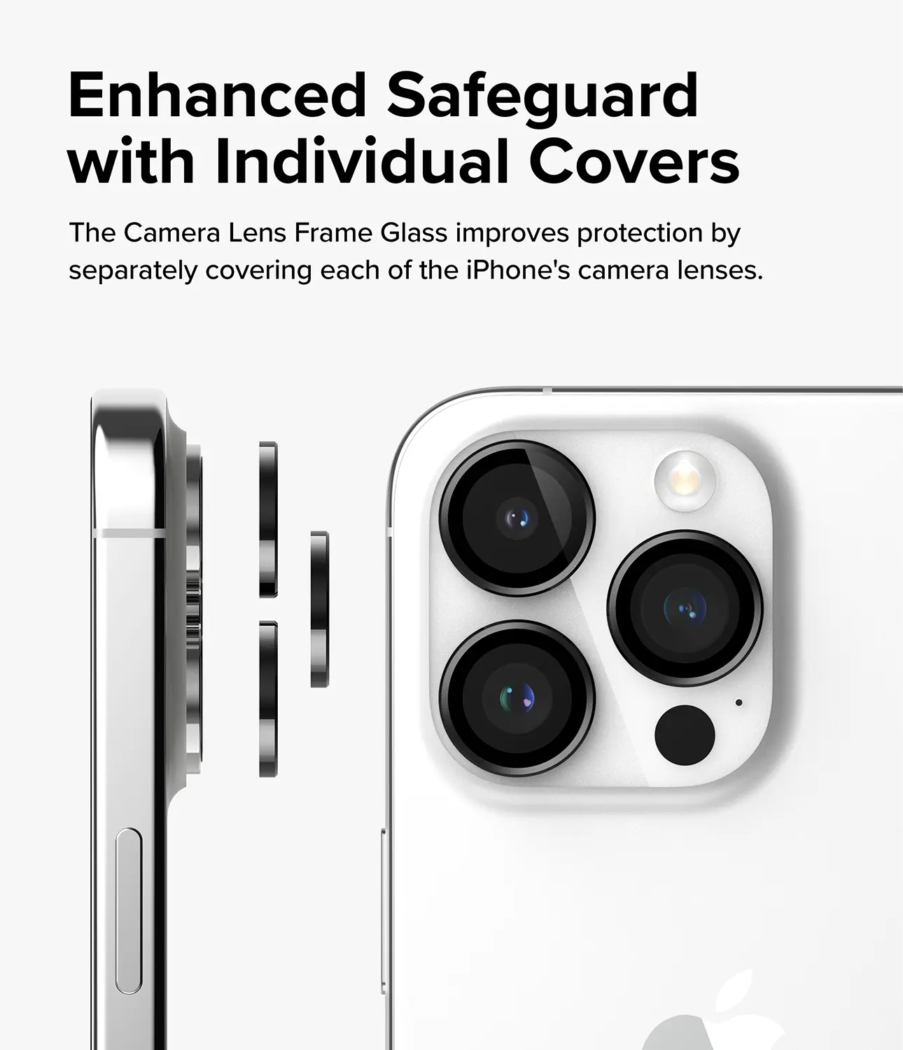 Camera Lens Frame Glass iPhone 15 Pro Max Svart