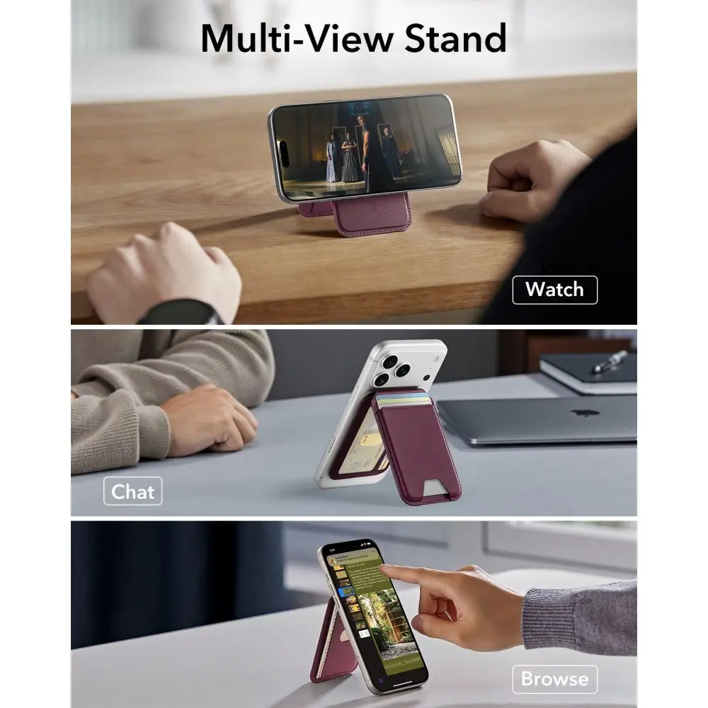 HaloLock MagSafe Wallet Stand Deep Burgundy