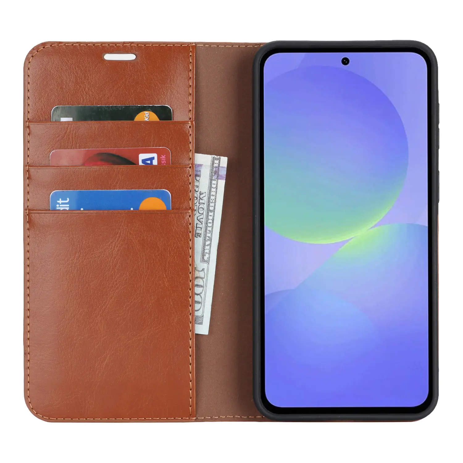 Mobilfodral Äkta Läder Samsung Galaxy A37 Brun