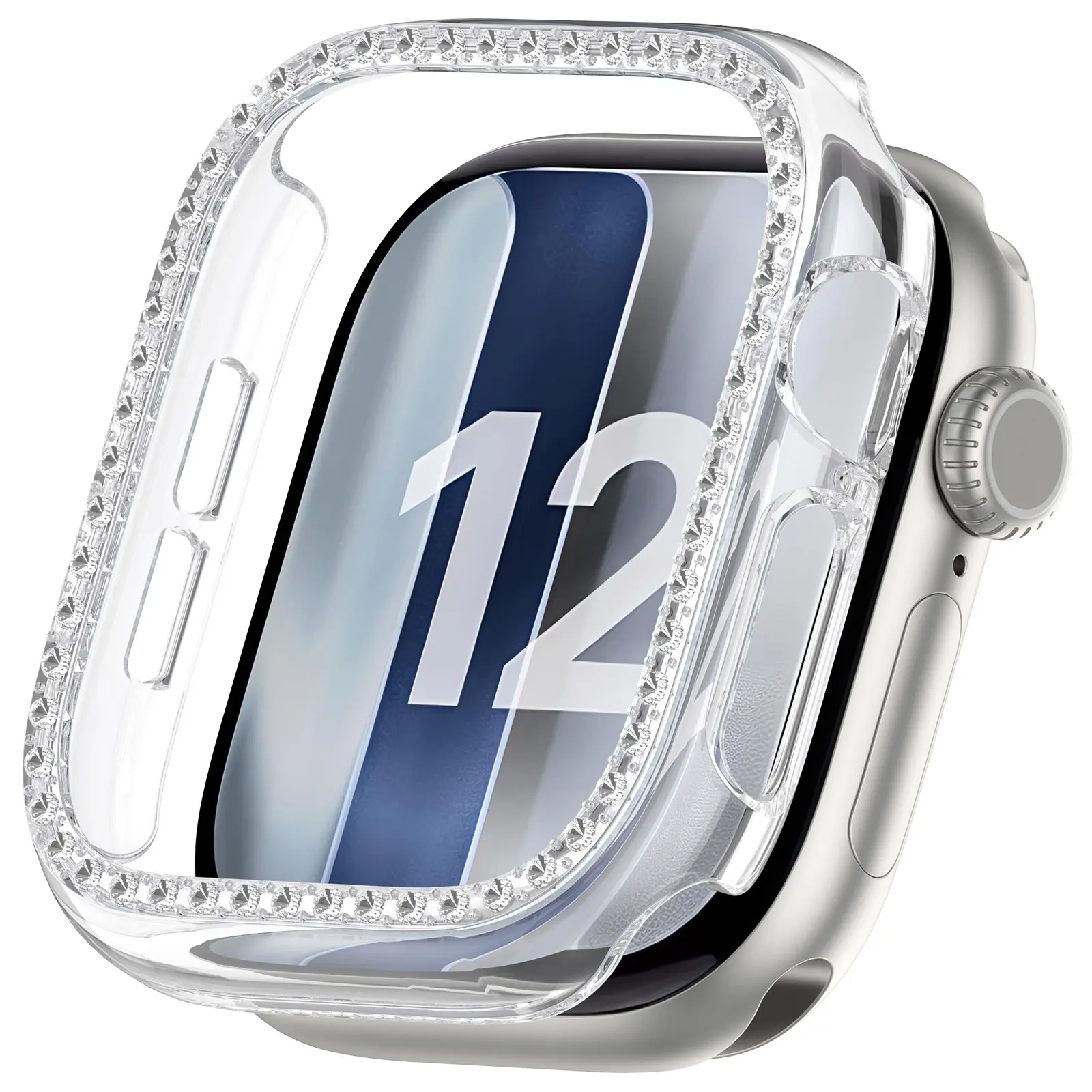 Rhinestone Skal Apple Watch Series 12 43mm Genomskinlig
