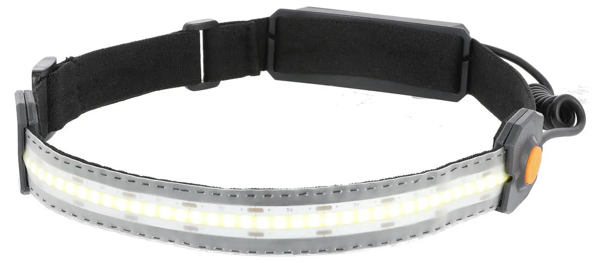 Genopladelig pandelampe 200 lumen, Sort