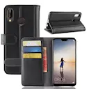 Ægte Læderetui Huawei P20 Lite Sort