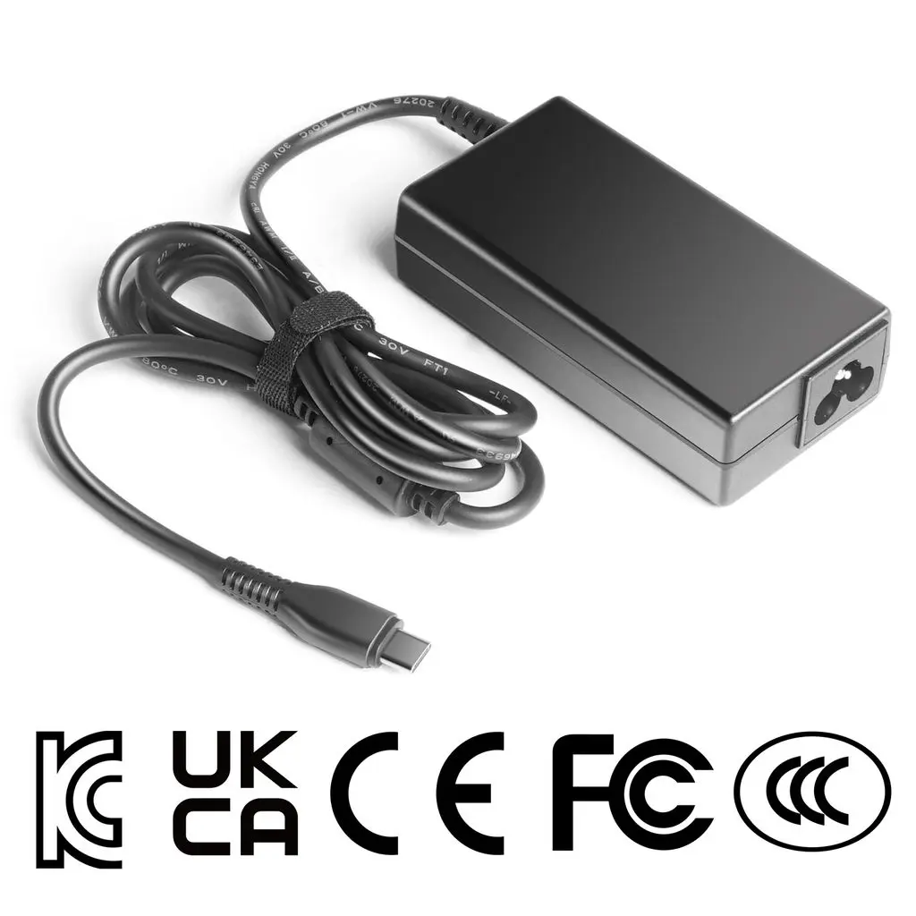 Laddare/AC-adapter USB-C 65W PD för MacBook & PC 2.7m Svart