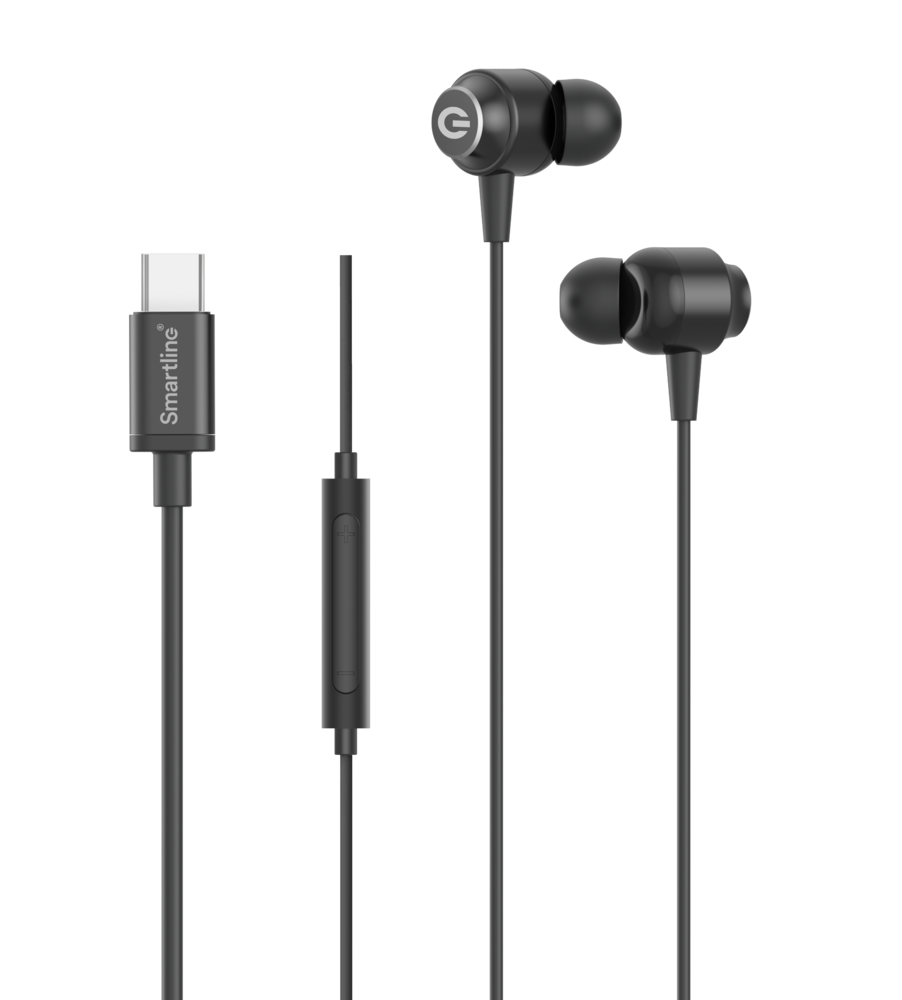 Smartline Kablede hodetelefoner USB-C svart