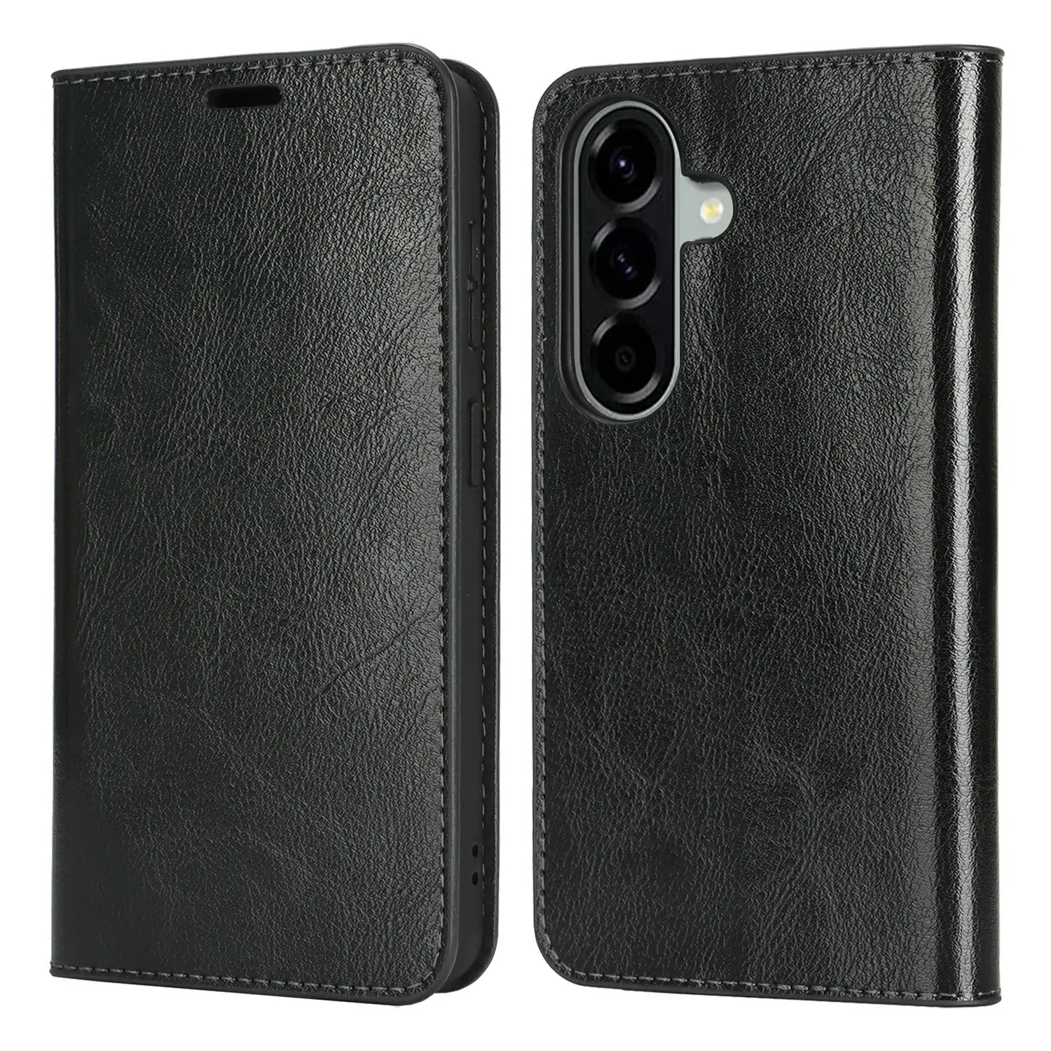 Mobiletui Ekte Lær Samsung Galaxy A57 Svart