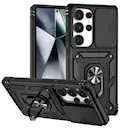 Hybridcover Ring + Kamerabeskyttelse Samsung Galaxy S25 Ultra Sort