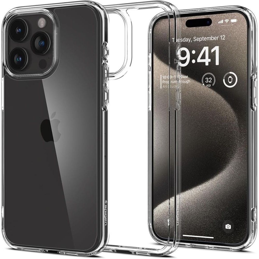 Spigen iPhone 15 Pro Case Ultra Hybrid Crystal Clear - Mobildeksel