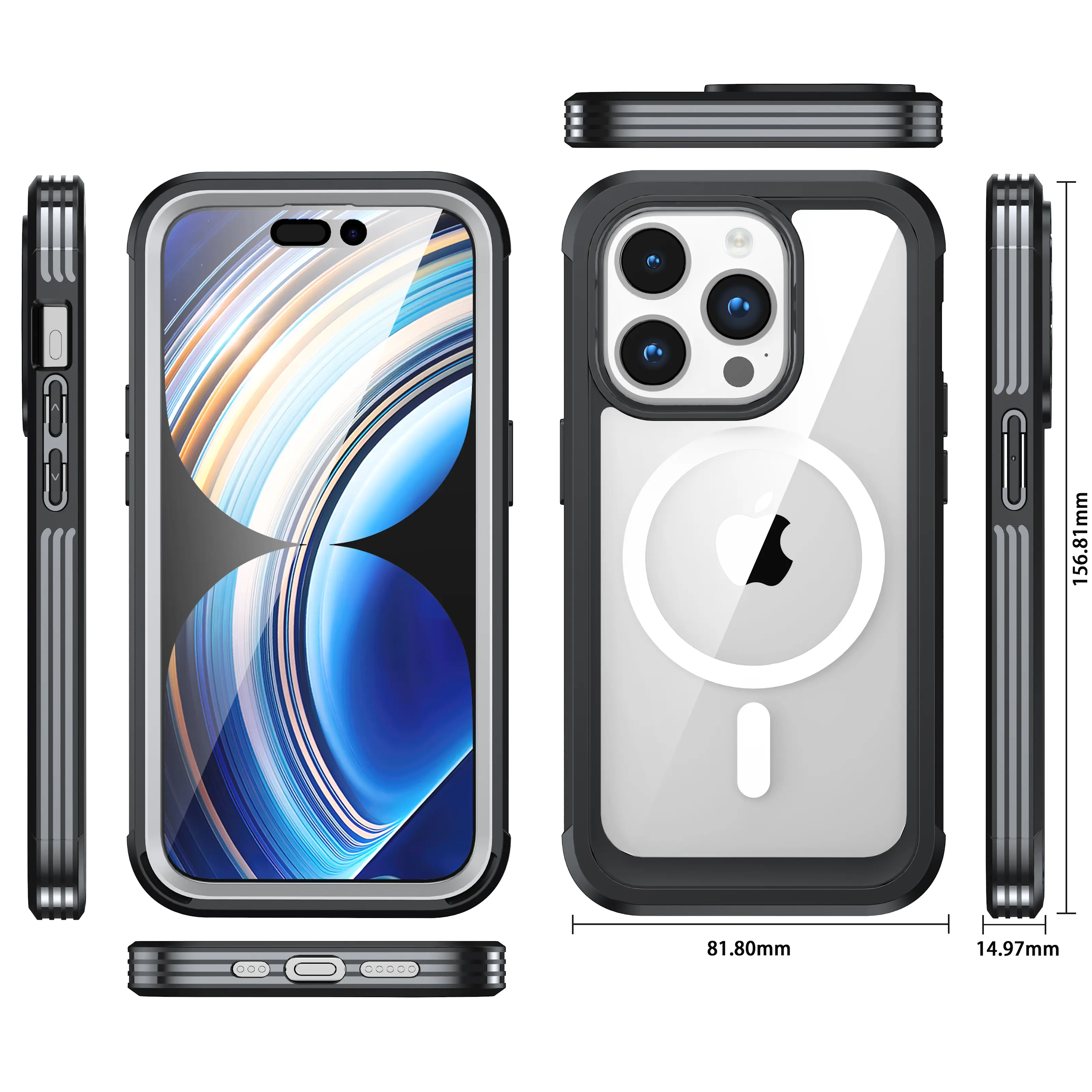Premium Full Protection Case iPhone 15 Pro Svart