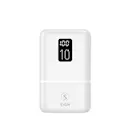 Mini Powerbank QC med display 10000mAh, tredobbelt udgang Hvid