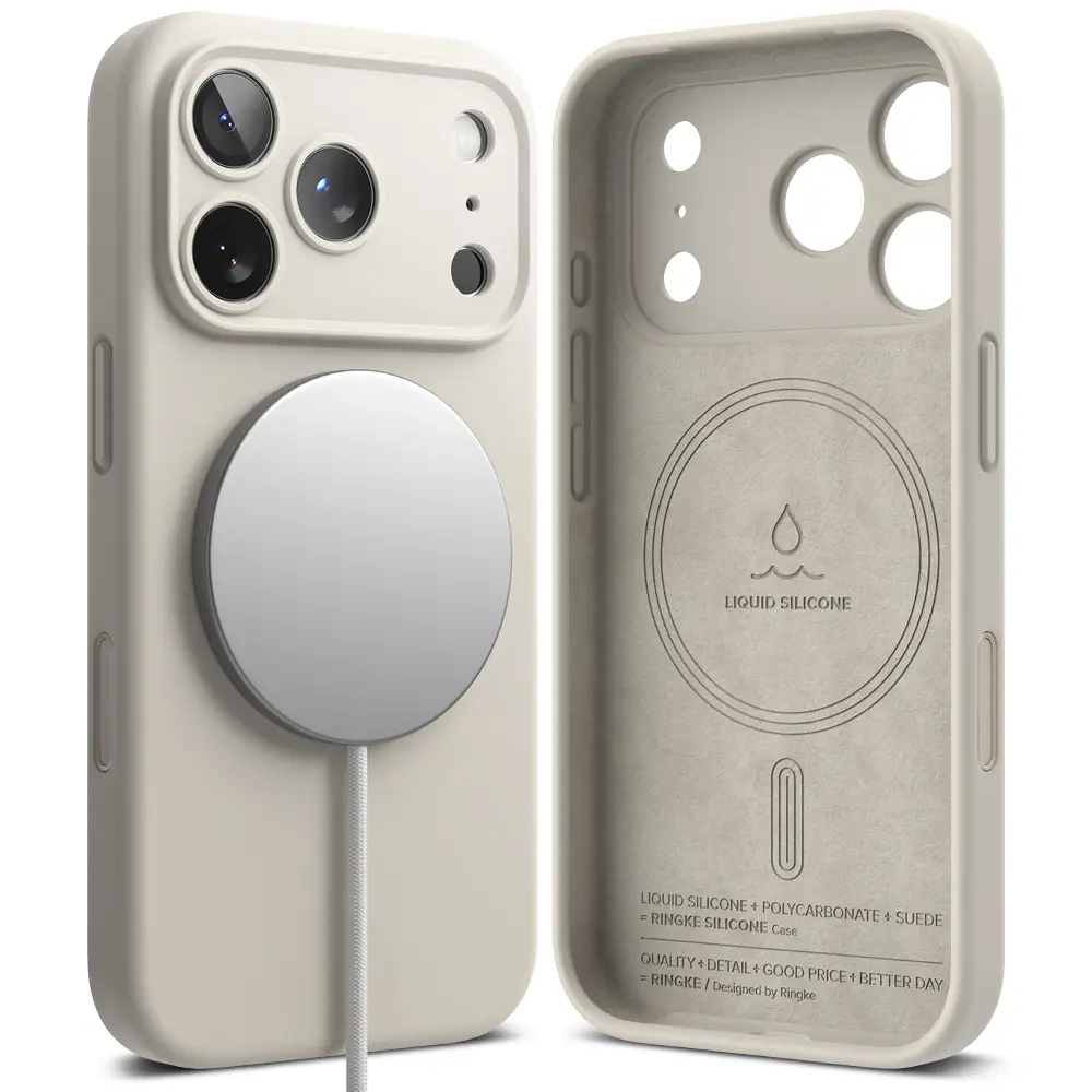 Silicone Magnetic Case iPhone 17 Pro Stone