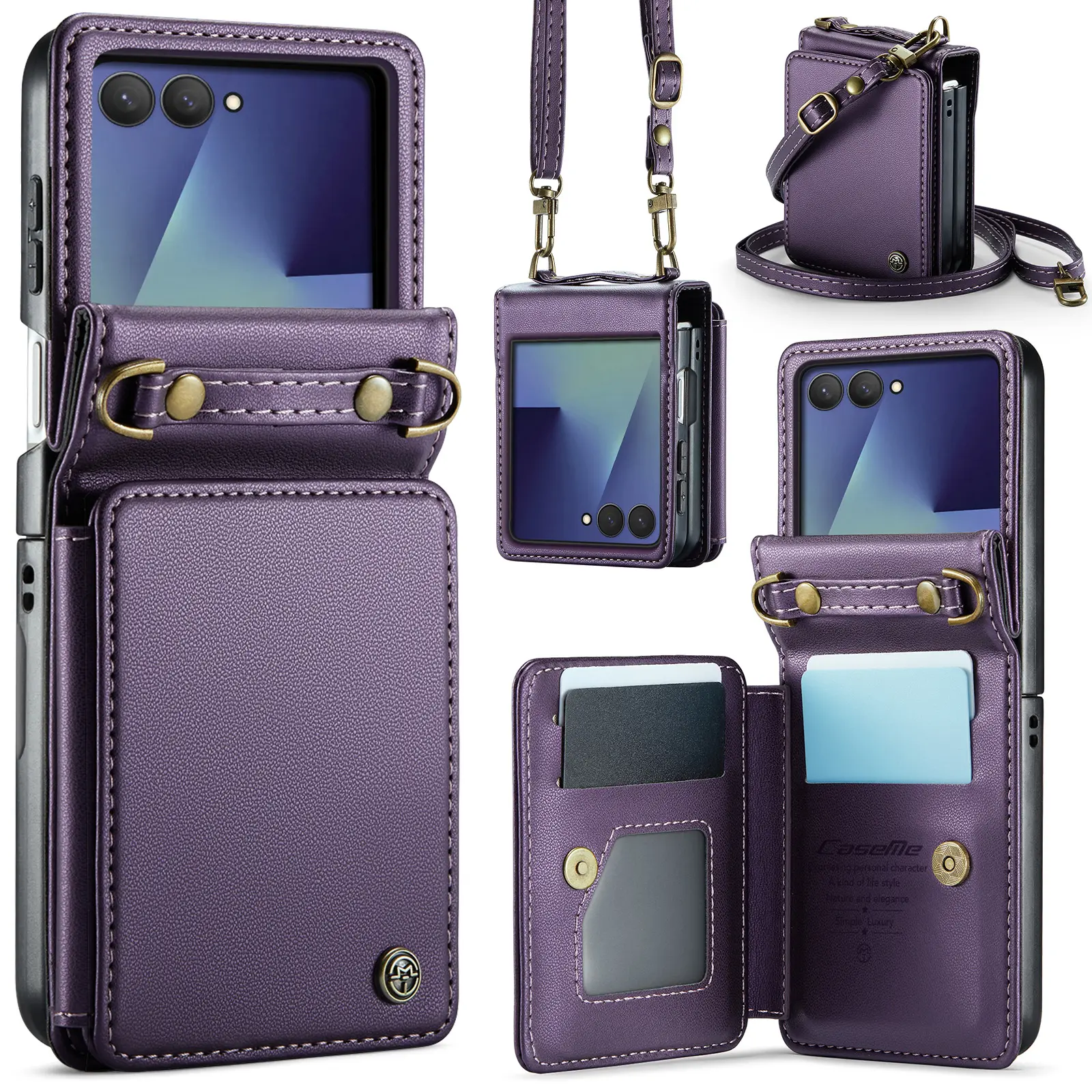 RFID blocking Tegnebog Cover Samsung Galaxy Z Flip 8 Lilla