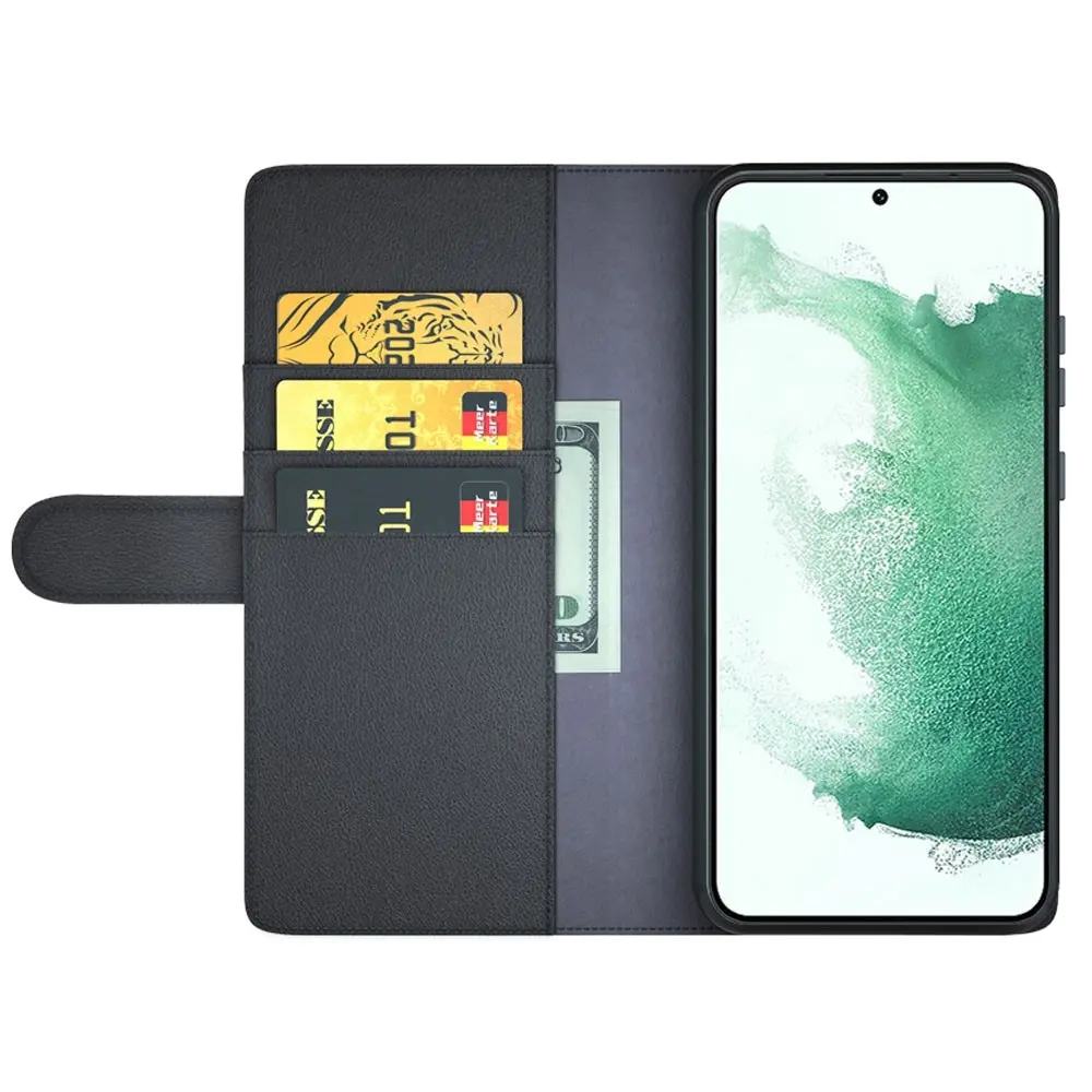 Äkta Läderfodral Samsung Galaxy S23 Plus Svart