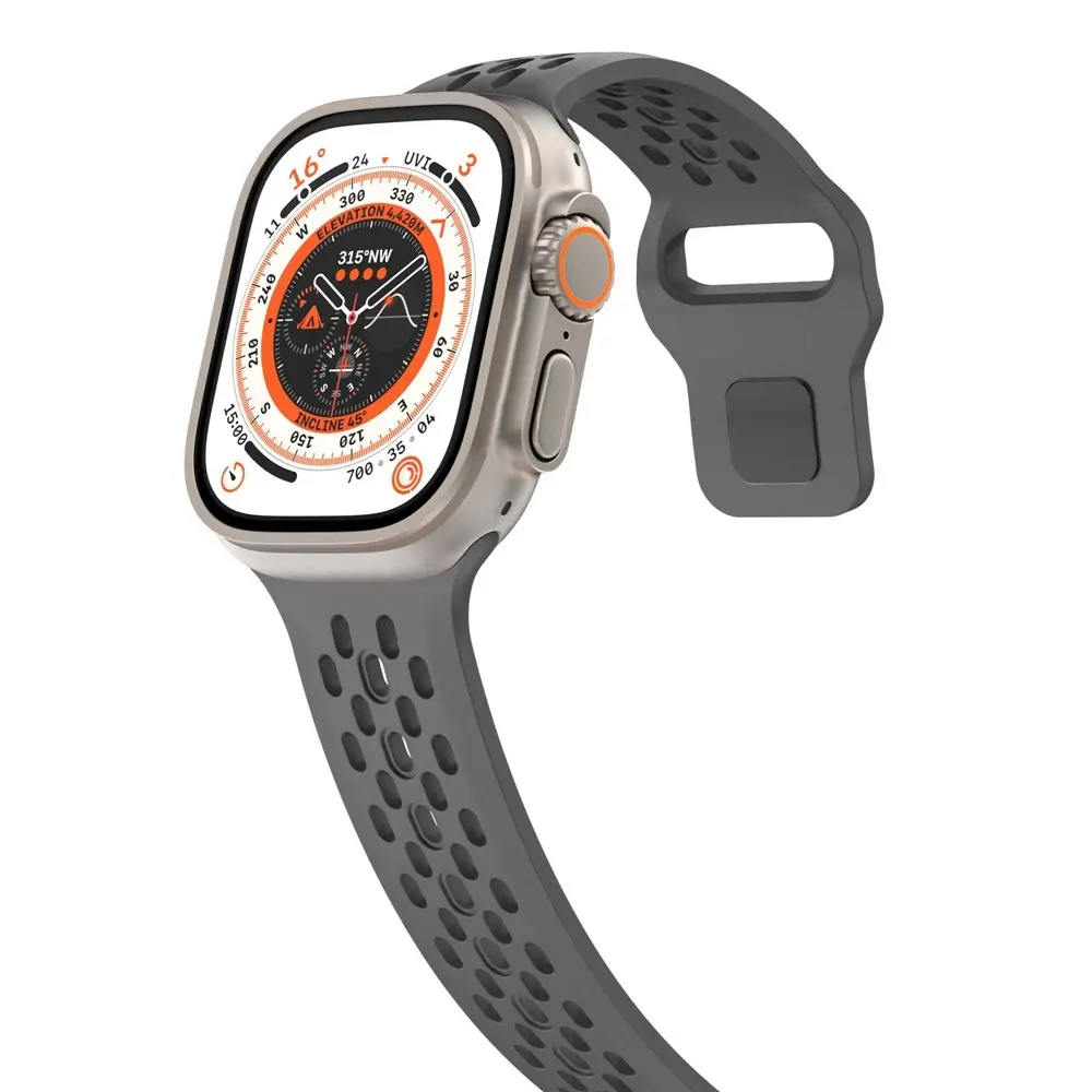 Silikonarmband Sport Apple Watch Series 11 46mm Mörkgrå