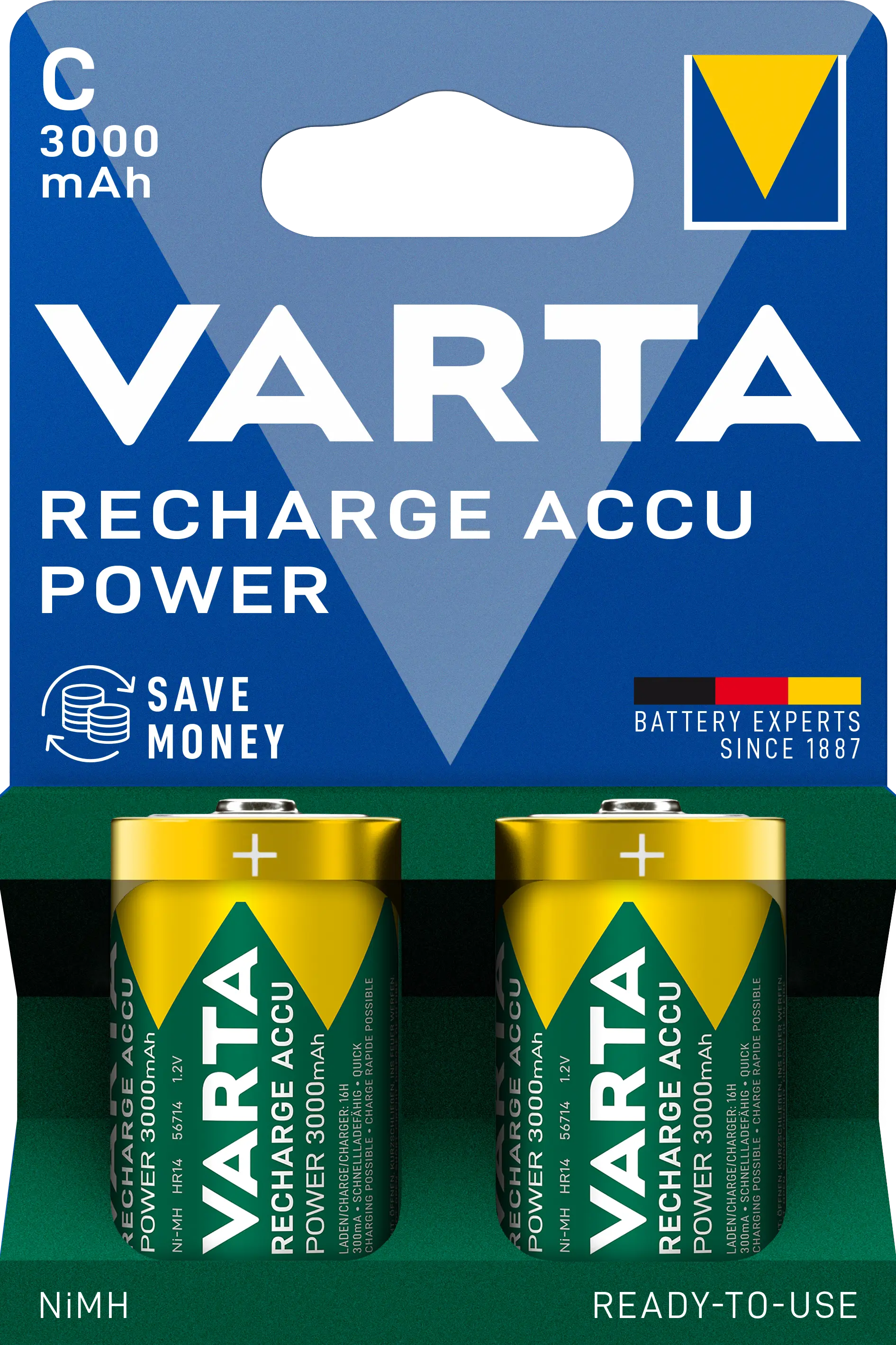 Uppladdningsbart C-batteri HR14 1.2V 3000mAh (2-pack)