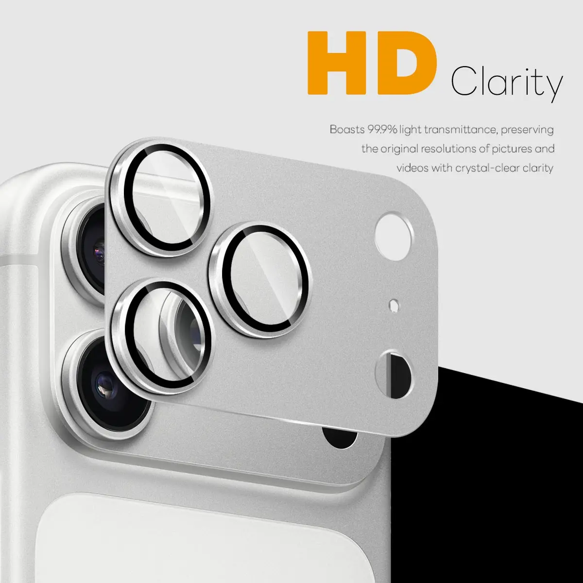 Kameraskydd Härdat Glas Metall iPhone 18 Pro Max Silver