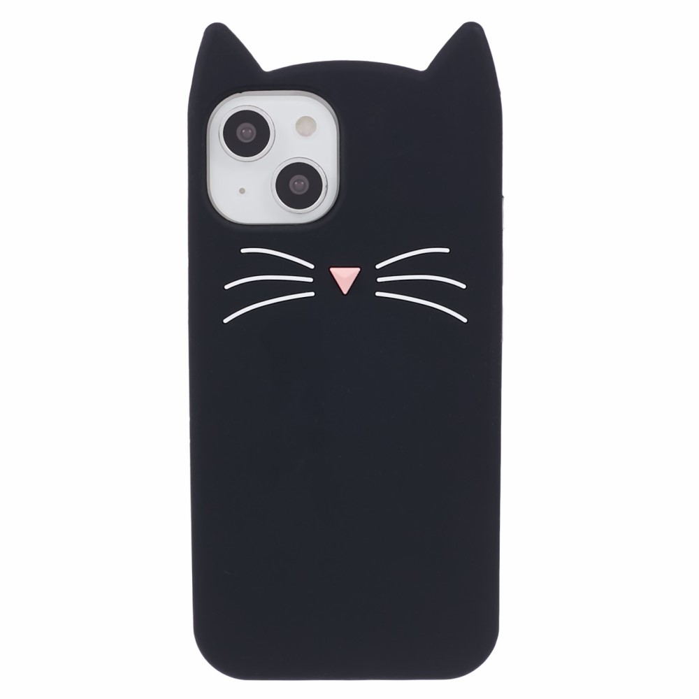 Deksel Silikon Katt iPhone 13 svart