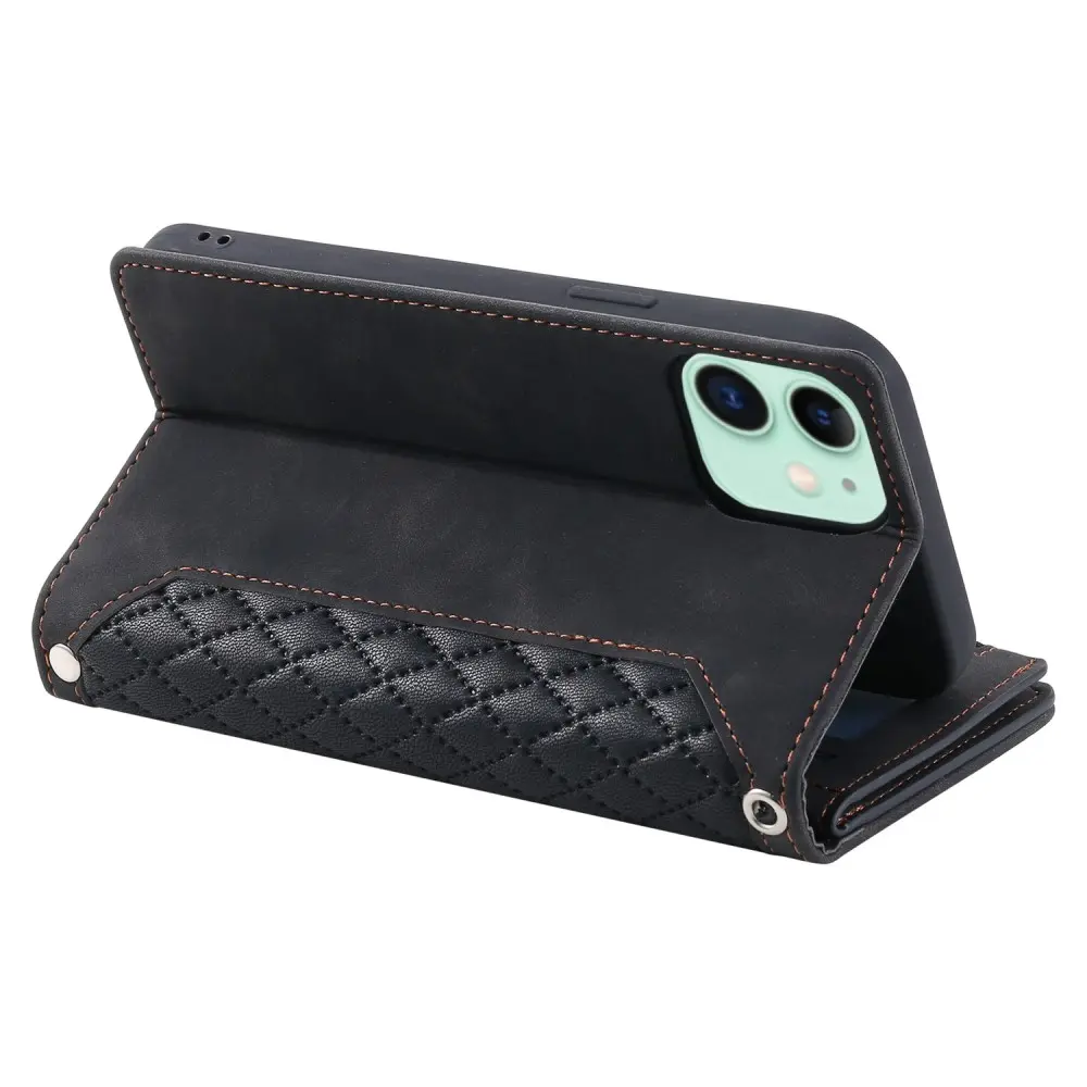 Plånboksväska iPhone 11 Quilted Svart