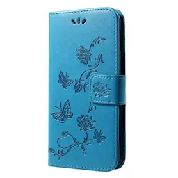Lærveske Sommerfugler Samsung Galaxy S10e Blå