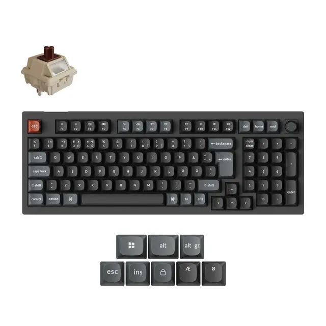 V5 Ultra 8K Trådløst gamingtastatur Tri-Mode Hot Swap POM, Brown