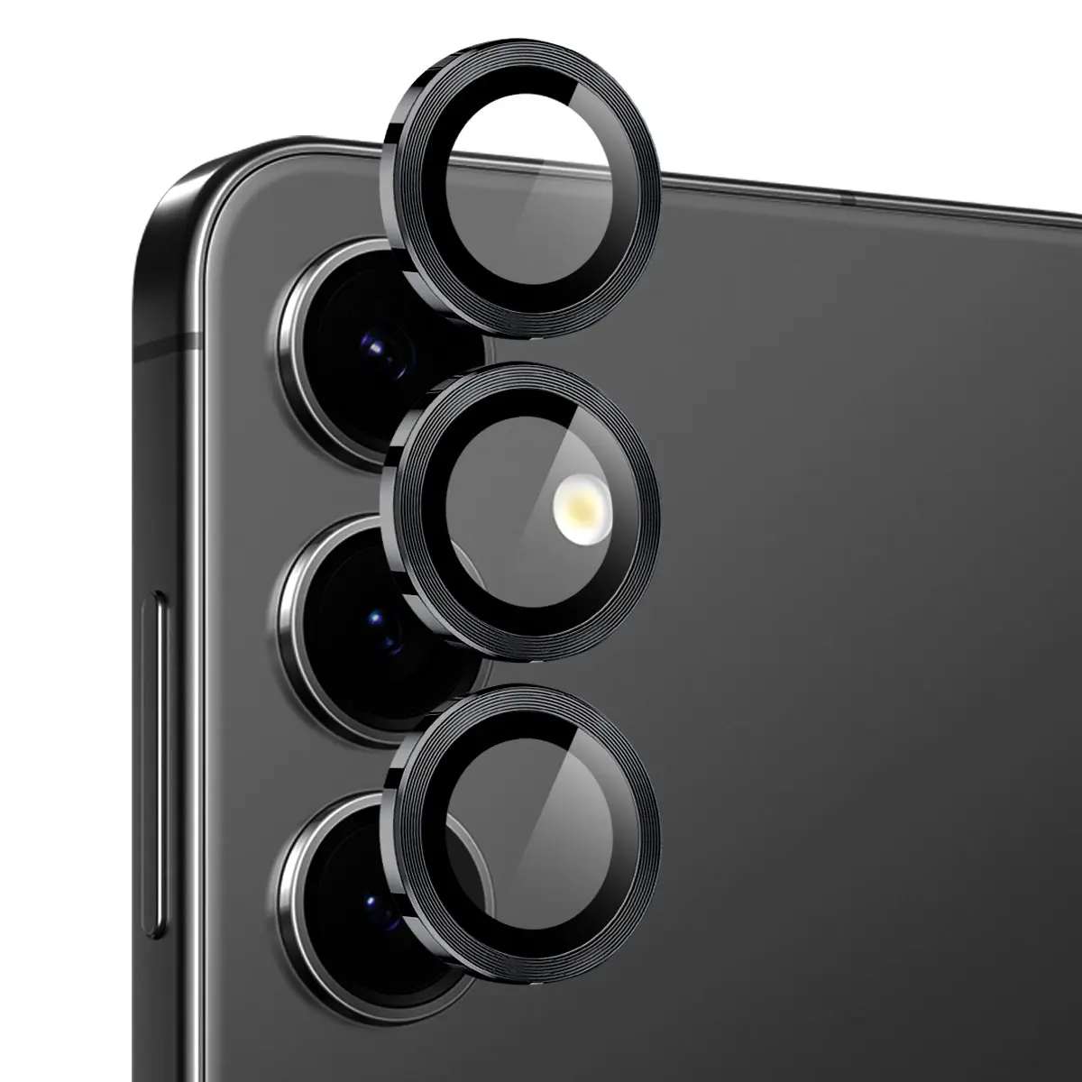 Linsebeskytter Hærdet Glas Aluminium Samsung Galaxy S25 FE Sort