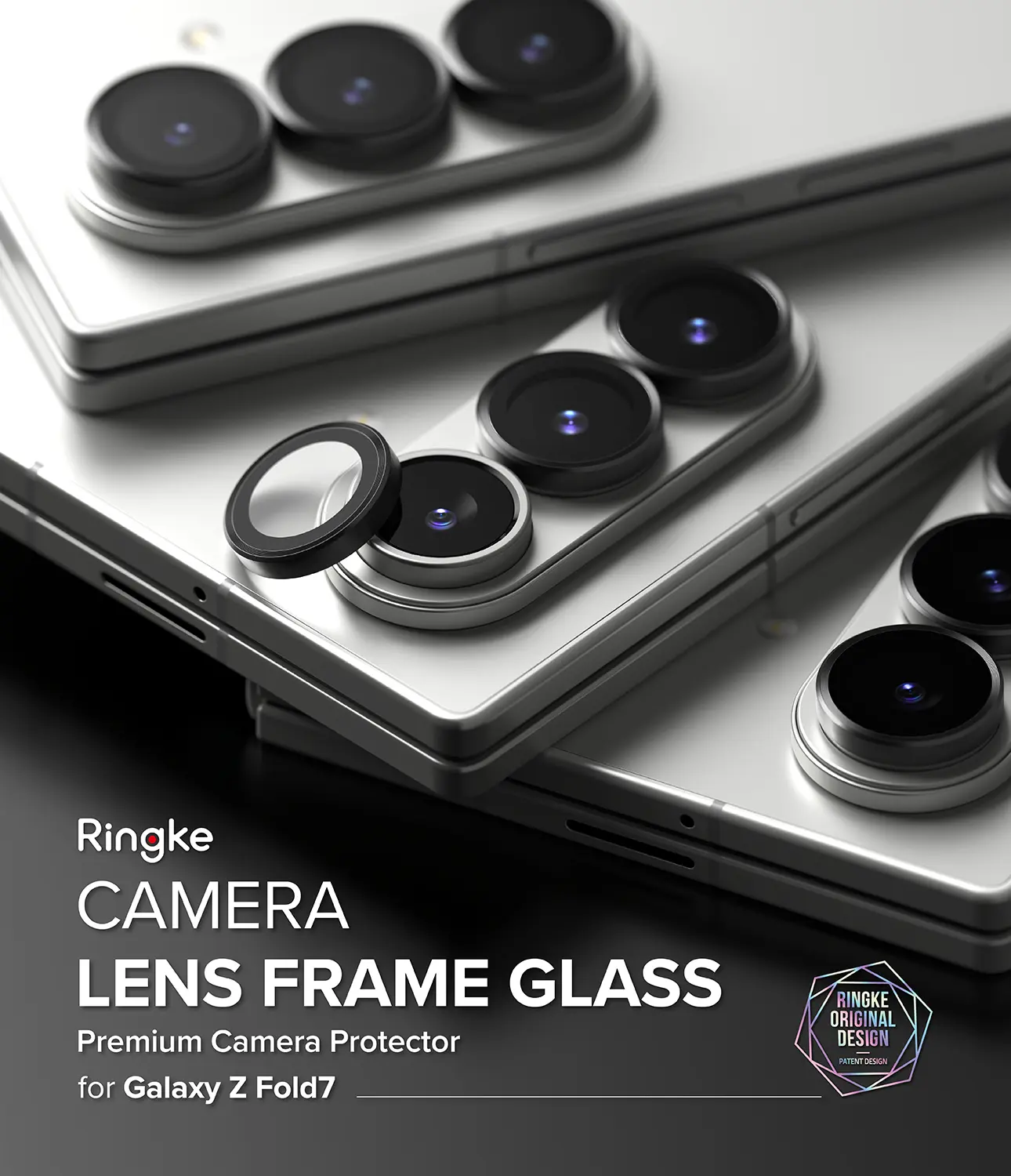 Camera Lens Frame Glass (2-pack) Samsung Galaxy Z Fold 7 Black