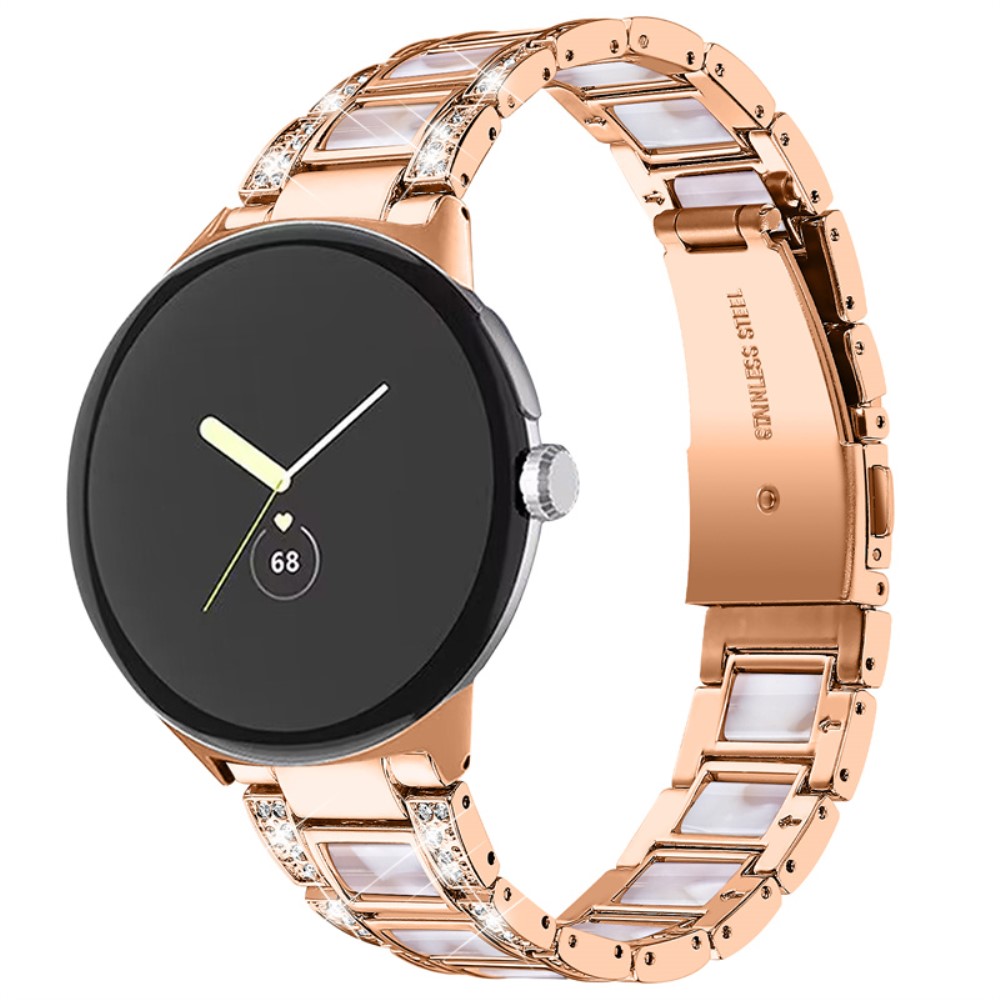 Diamond Bracelet Google Pixel Watch 2 Rosegold Pearl - Ranneke