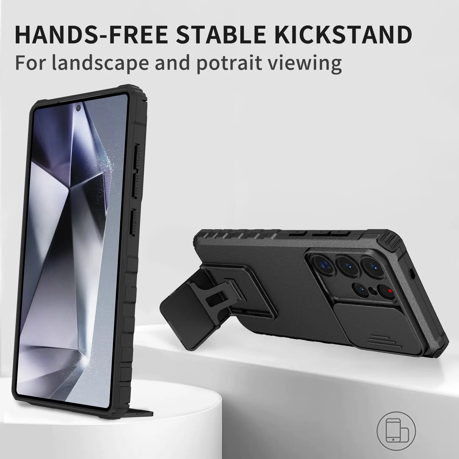 Samsung Galaxy S27 Ultra Kickstand Skal Kameraskydd Svart